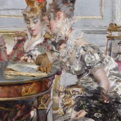 Confidenze Giovanni Boldini gbd14 quadro stampato su tela