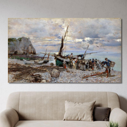 Ritorno Dei Pescherecci Étretat Giovanni Boldini gbd76 quadro stampato su tela