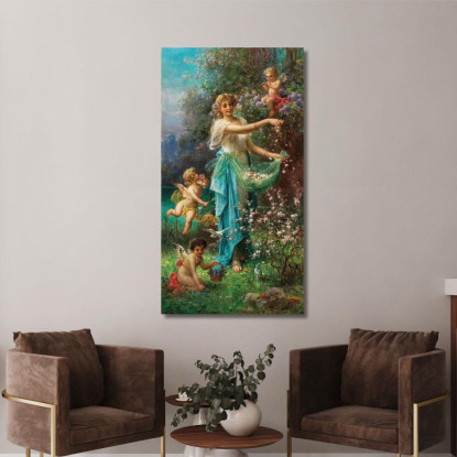Allegoria Della Primavera Con Cupido Hans Zatzka hzt9 quadro stampato su tela