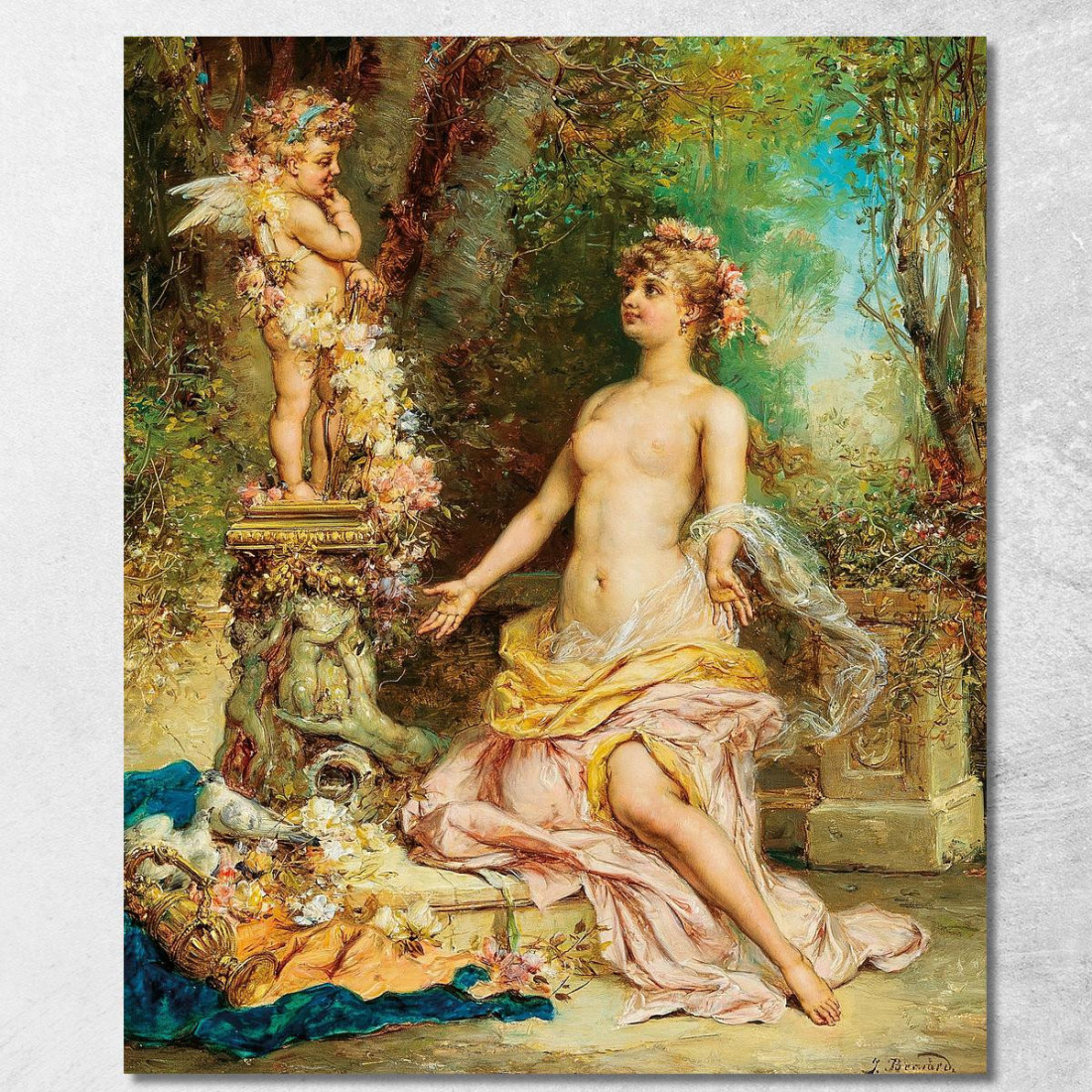 Cupido Hans Zatzka hzt16 quadro stampato su tela Cupido Hans Zatzka hzt16 quadro stampato su tela