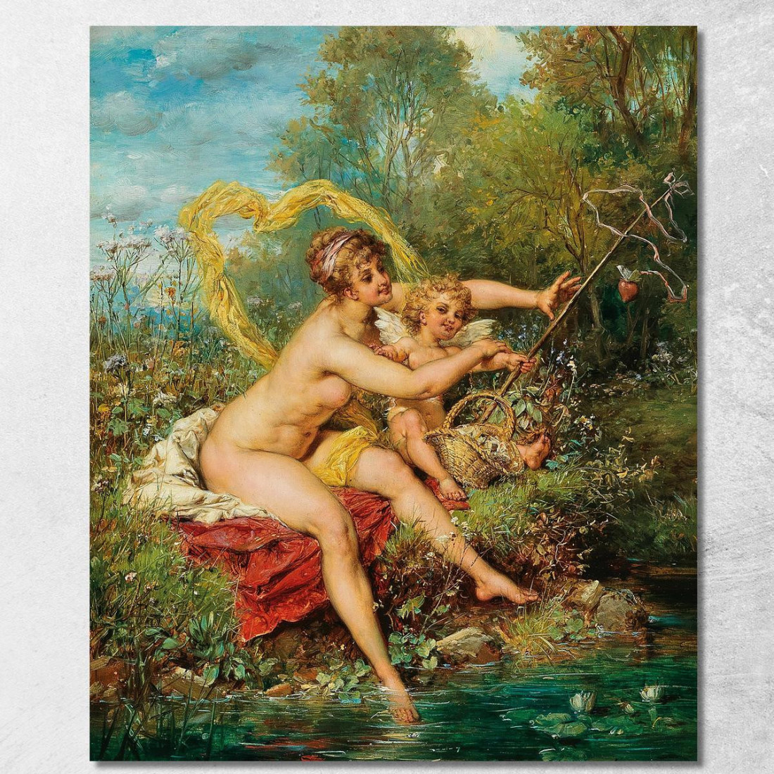 Pesca Hans Zatzka hzt21 quadro stampato su tela