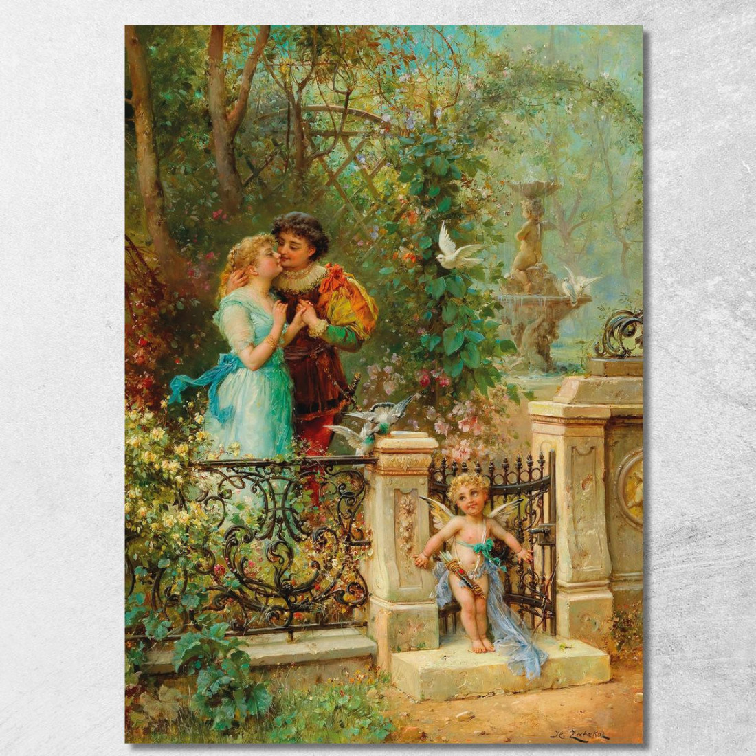 Im Banne Amors Hans Zatzka hzt26 quadro stampato su tela Im Banne Amors Hans Zatzka hzt26 quadro stampato su tela