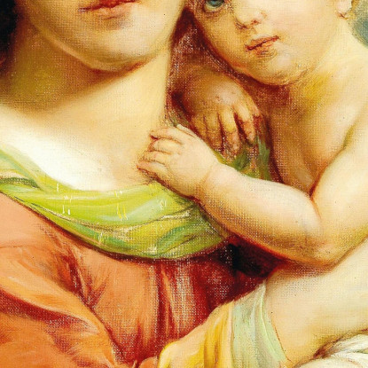Madonna Col Bambino Hans Zatzka hzt33 quadro stampato su tela