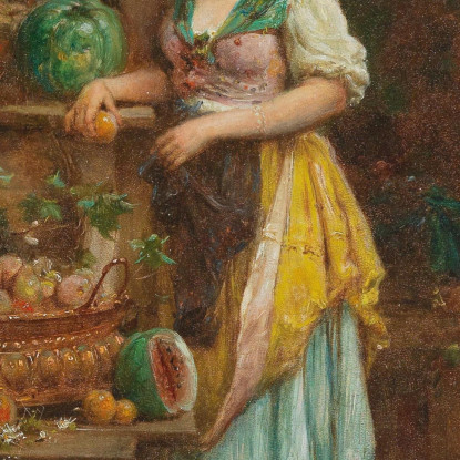 Ragazza Con La Ricca Ciotola Di Frutta Hans Zatzka hzt35 quadro stampato su tela