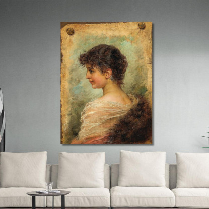 Ritratto Di Profilo Di Una Giovane Donna Hans Zatzka hzt39 quadro stampato su tela