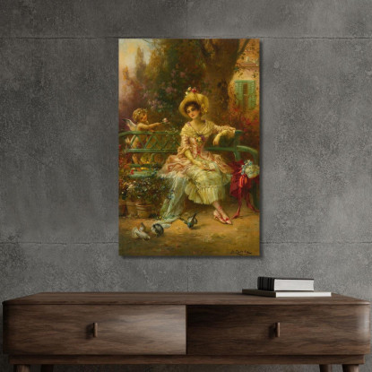 Pensando A Lui Hans Zatzka hzt52 quadro stampato su tela