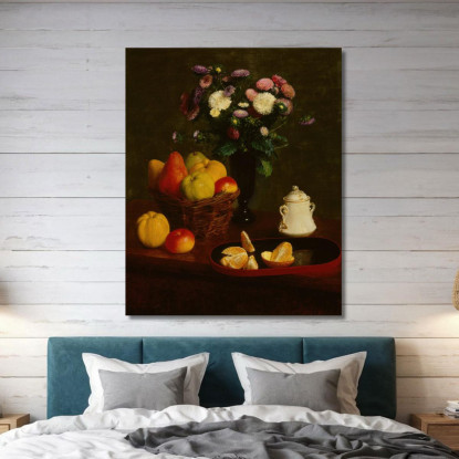 Fiori E Frutta 2 Henri Fantin-Latour hft29 quadro stampato su tela