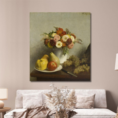 Fiori E Frutta Henri Fantin-Latour hft30 quadro stampato su tela