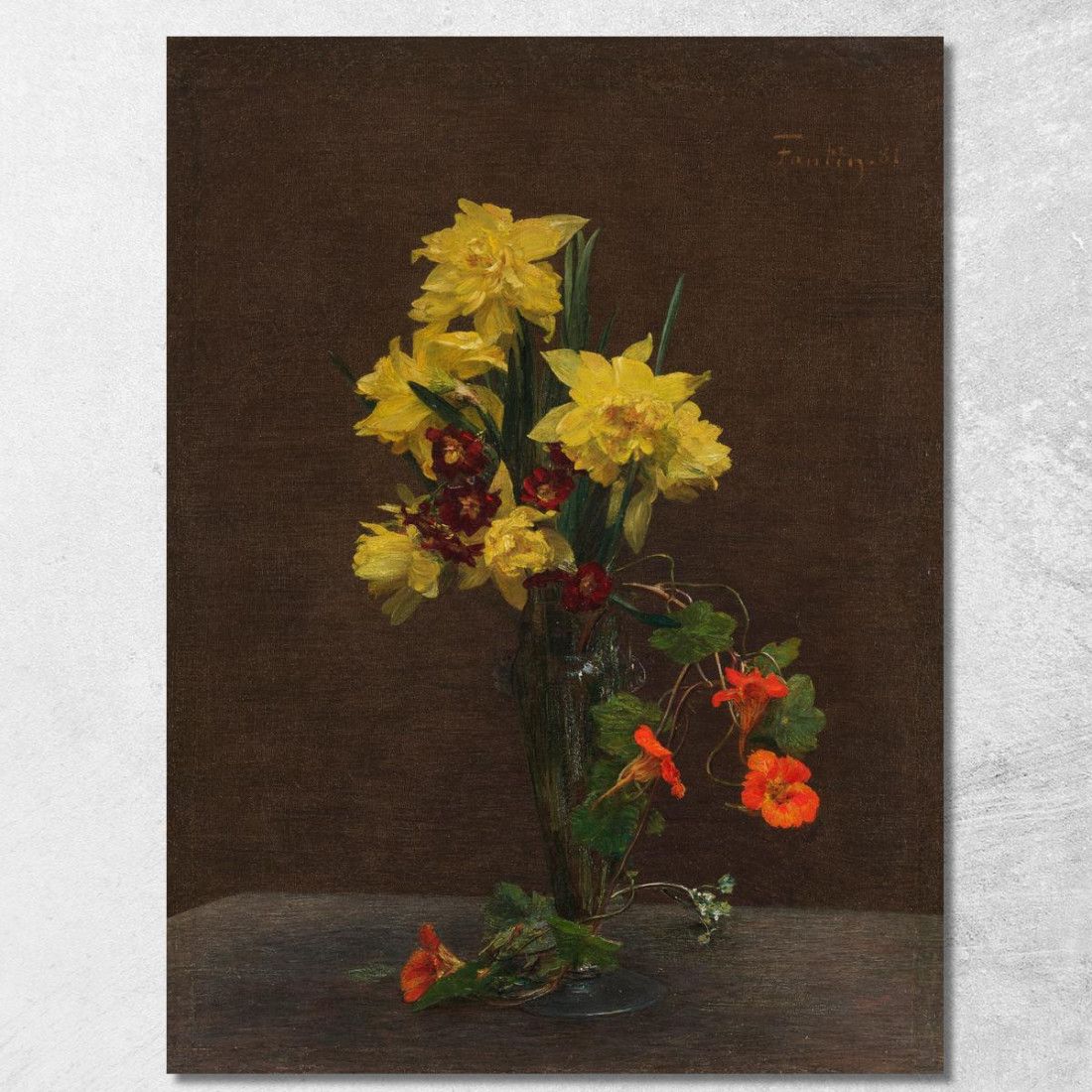 Narcisi E Nasturzi Henri Fantin-Latour hft38 quadro stampato su tela Narcisi E Nasturzi Henri Fantin-Latour hft38 quadro stampato su tela