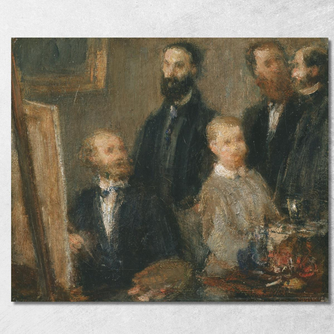 Manet Nel Suo Studio Henri Fantin-Latour hft55 quadro stampato su tela Manet Nel Suo Studio Henri Fantin-Latour hft55 quadro stampato su tela