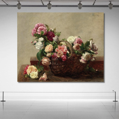 Cesto Di Rose Henri Fantin-Latour hft62 quadro stampato su tela