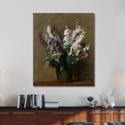 Larkspur Henri Fantin-Latour hft67 quadro stampato su tela