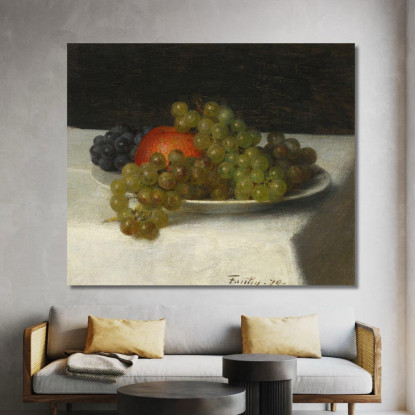 Mele E Uva Henri Fantin-Latour hft69 quadro stampato su tela