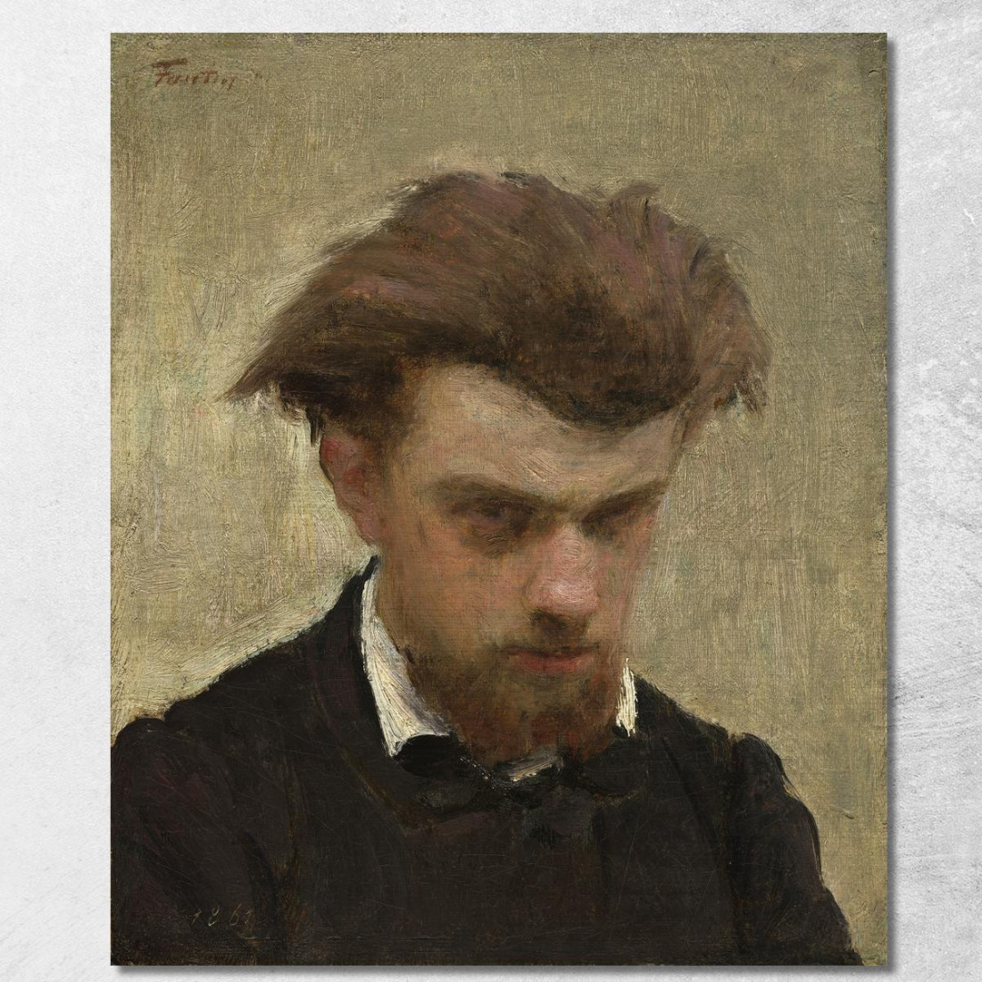 Autoritratto 2 Henri Fantin-Latour hft93 quadro stampato su tela Autoritratto 2 Henri Fantin-Latour hft93 quadro stampato su tela