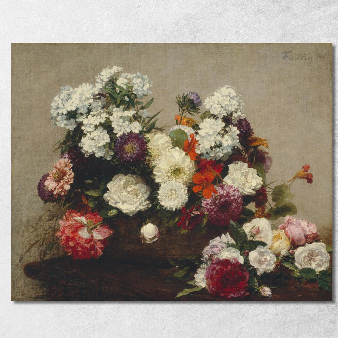 Natura Morta Con Fiori Henri Fantin-Latour hft102 quadro stampato su tela Natura Morta Con Fiori Henri Fantin-Latour hft102 quadro stampato su tela