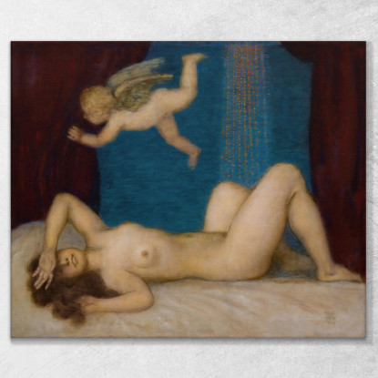 Danae E La Pioggia Dorata Franz von Stuck fvs19 quadro stampato su tela