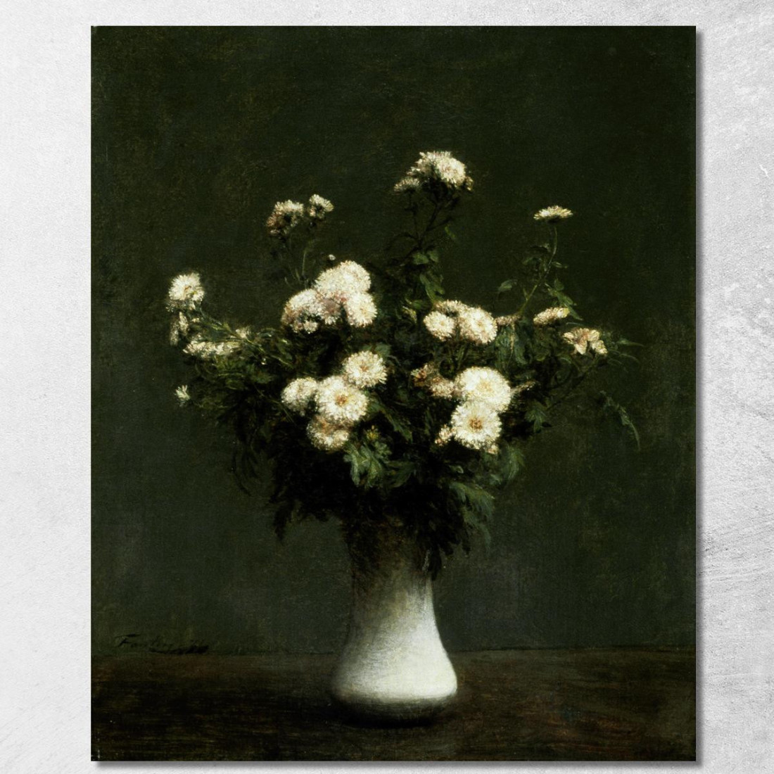 Vaso Di Crisantemi Henri Fantin-Latour hft128 quadro stampato su tela