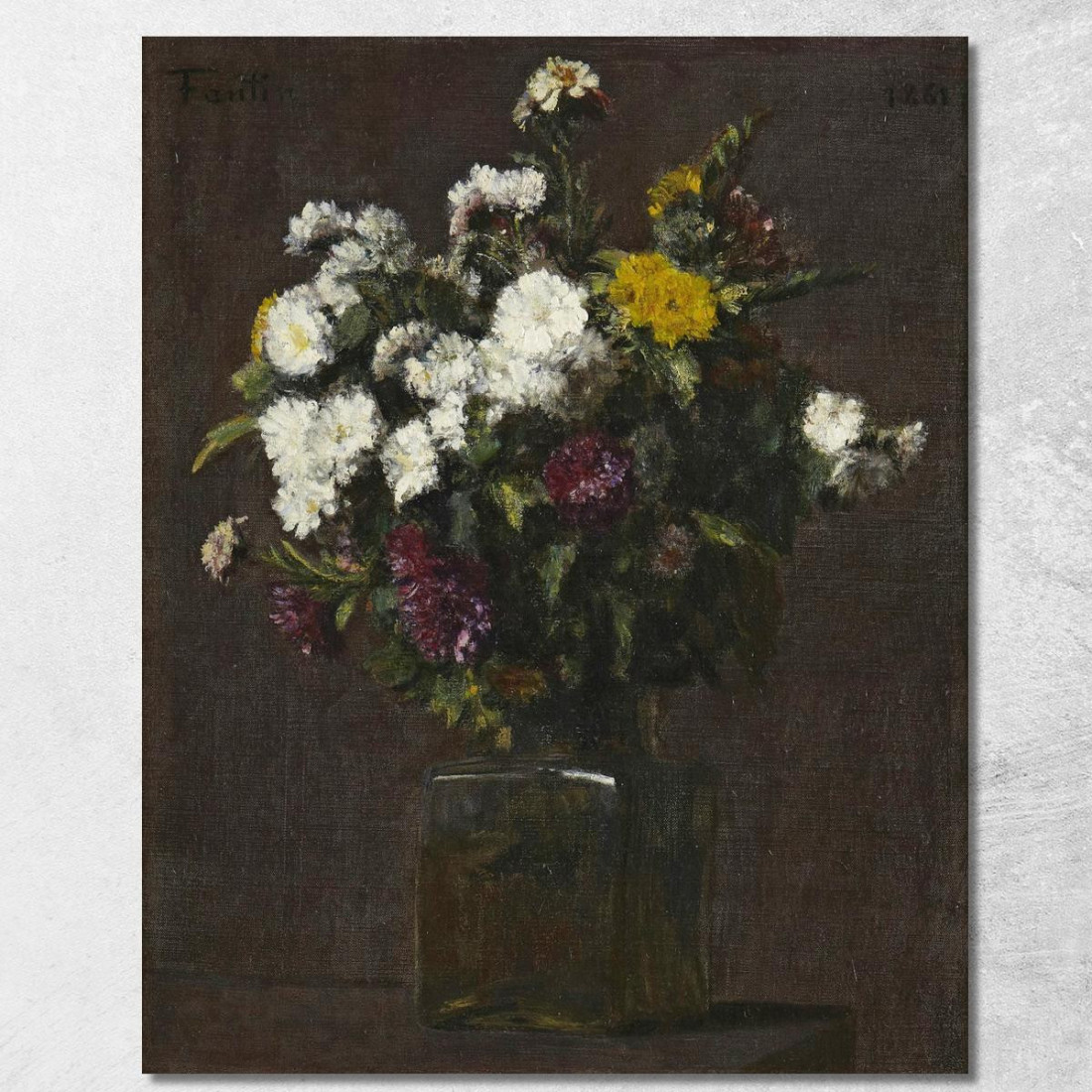 Vaso Di Fiori 2 Henri Fantin-Latour hft129 quadro stampato su tela Vaso Di Fiori 2 Henri Fantin-Latour hft129 quadro stampato su tela