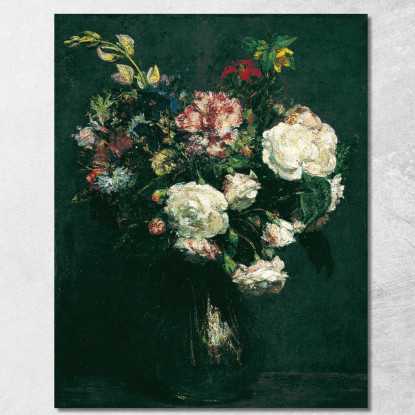 Vaso Di Fiori Henri Fantin-Latour hft130 quadro stampato su tela