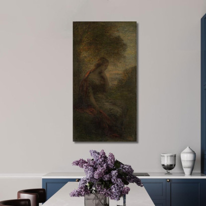 Giovane Donna Sotto Un Albero Al Tramonto Chiamato Autunno Henri Fantin-Latour hft134 quadro stampato su tela