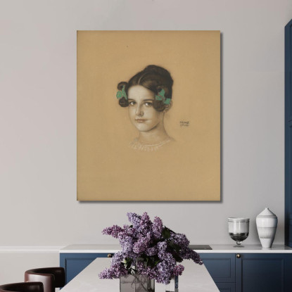 Figlia Mary Bloccata Franz von Stuck fvs21 quadro stampato su tela
