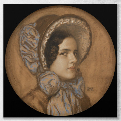 La Figlia Mary Con Un Cappello Con Volant Franz von Stuck fvs22 quadro stampato su tela