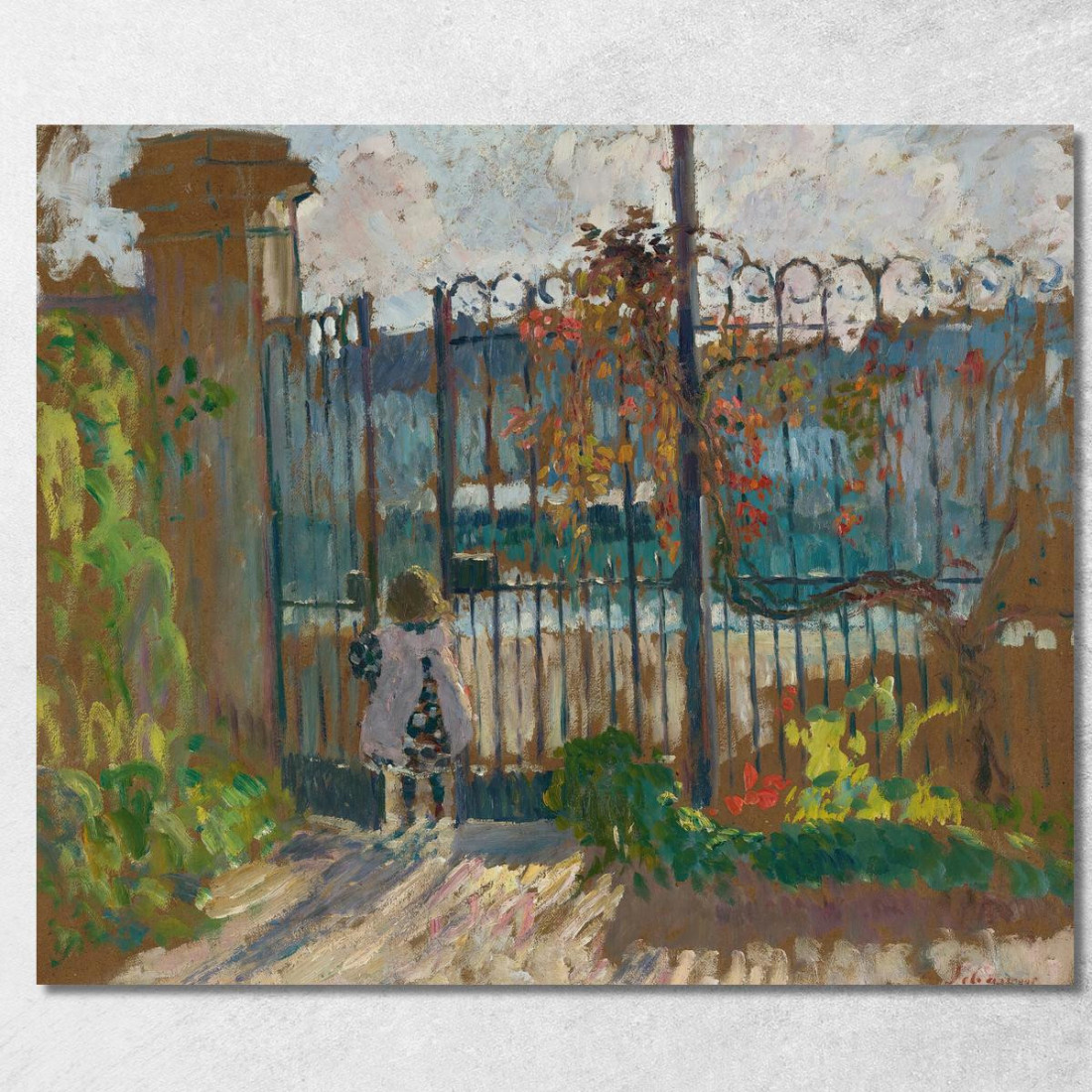 Lagny Nono Al Cancello Del Giardino Henri Lebasque hlb29 quadro stampato su tela Lagny Nono Al Cancello Del Giardino Henri Lebasque hlb29 quadro stampato su tela