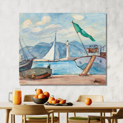 Il Porto Di Saint Tropez 2 Henri Lebasque hlb36 quadro stampato su tela