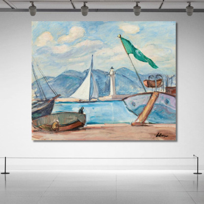Il Porto Di Saint Tropez 2 Henri Lebasque hlb36 quadro stampato su tela