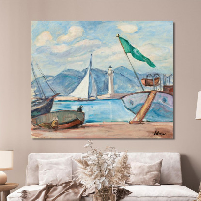 Il Porto Di Saint Tropez 2 Henri Lebasque hlb36 quadro stampato su tela