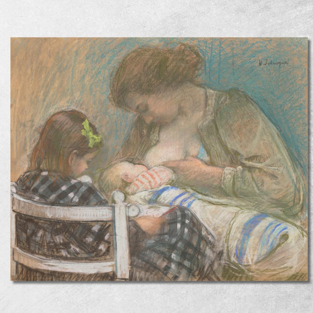 Maternità Henri Lebasque hlb45 quadro stampato su tela Maternità Henri Lebasque hlb45 quadro stampato su tela