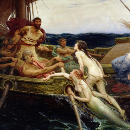 Ulisse E Le Sirene Herbert James Draper hjd19 quadro stampato su tela