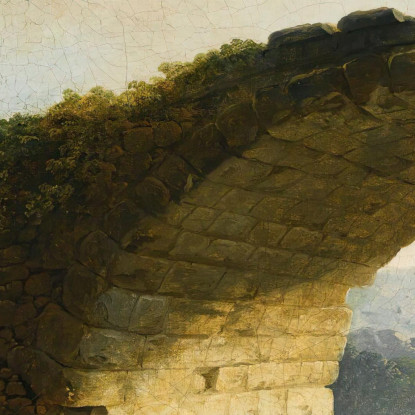 Un Paesaggio Fluviale Di Capriccio Con Lavandaie Vicino A Un Ponte In Rovina Hubert Robert hrb3 quadro stampato su tela