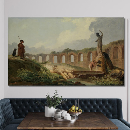 Acquedotto In Rovina Hubert Robert hrb20 quadro stampato su tela