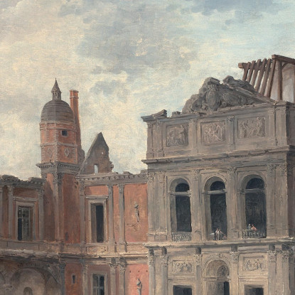 Demolizione Del Castello Di Meudon Hubert Robert hrb31 quadro stampato su tela