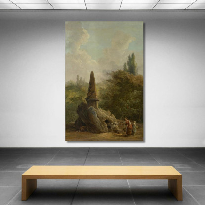 Monumento Del Giardino Hubert Robert hrb38 quadro stampato su tela
