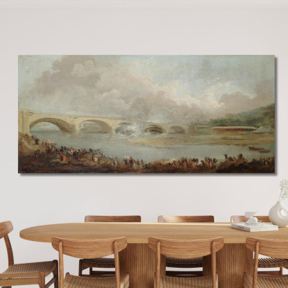 La Flessione Del Ponte Di Neuilly Hubert Robert hrb64 quadro stampato su tela